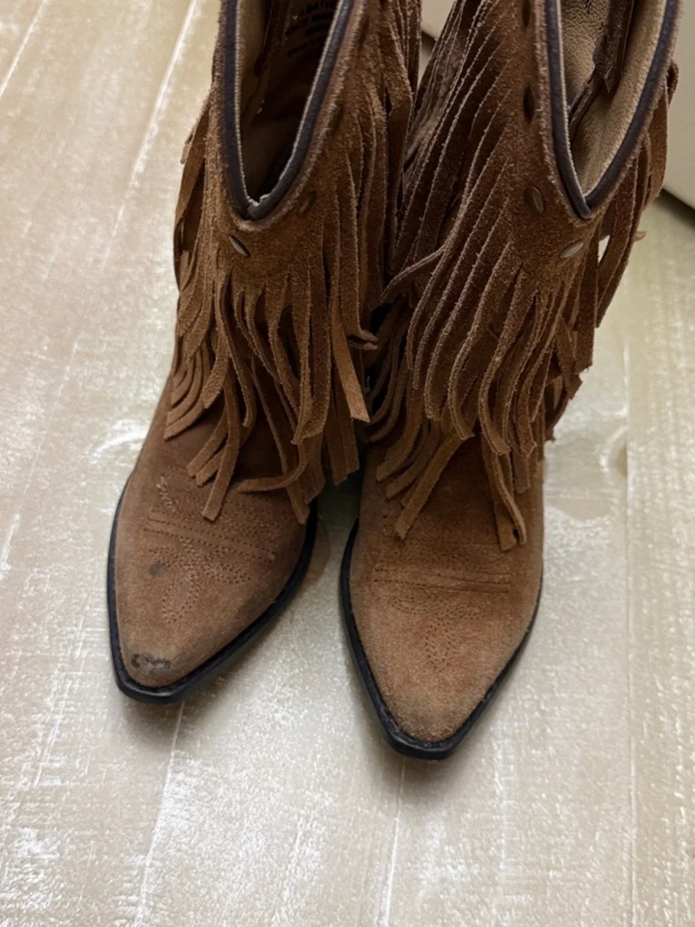Smoky Mountain Boots Size 13.5 Girls Fringe Suede Western Boots